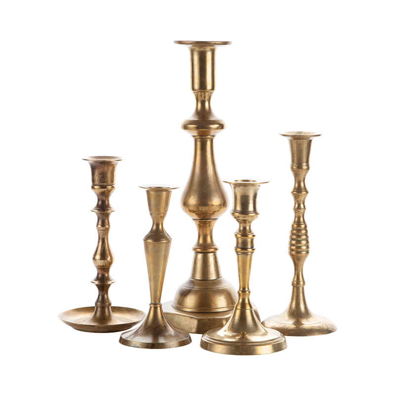 ANTIQUE BRASS CANDLE HOLDER - Hire In Style