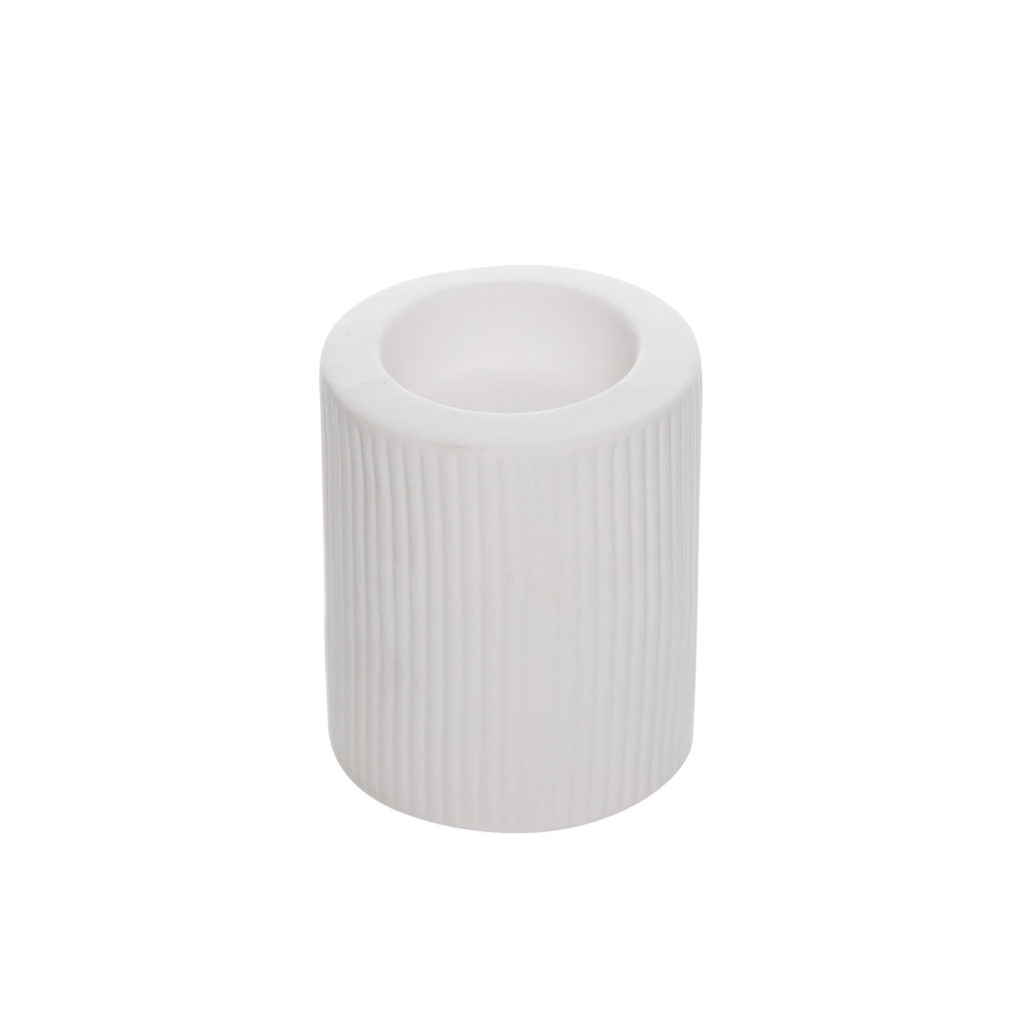 CERAMIC RIBBED CANDLE HOLDER Hire In Style
