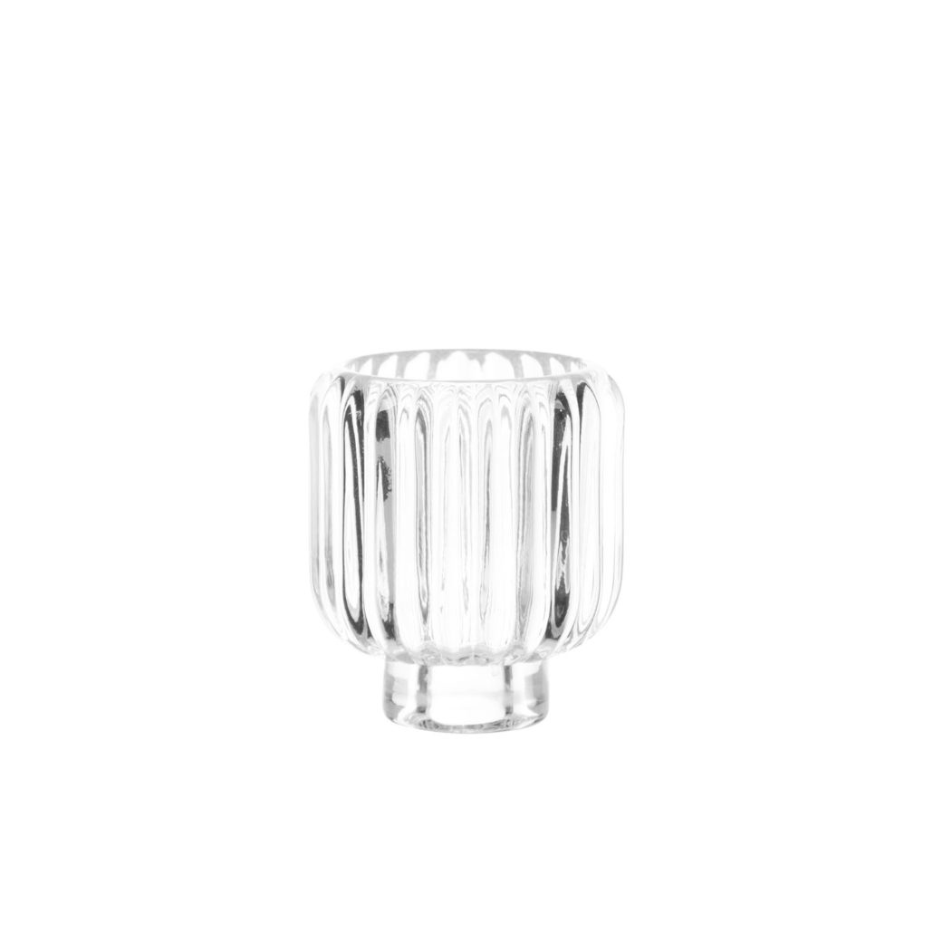 GLASS RIPPLE CANDLE HOLDER Hire In Style