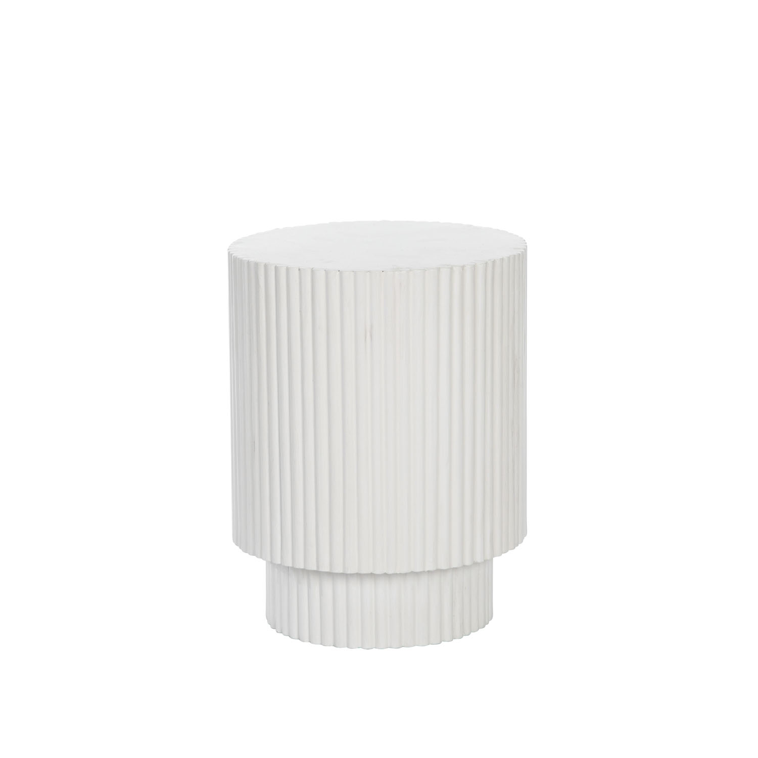WHITE RIBBED SIDE TABLE - Hire In Style