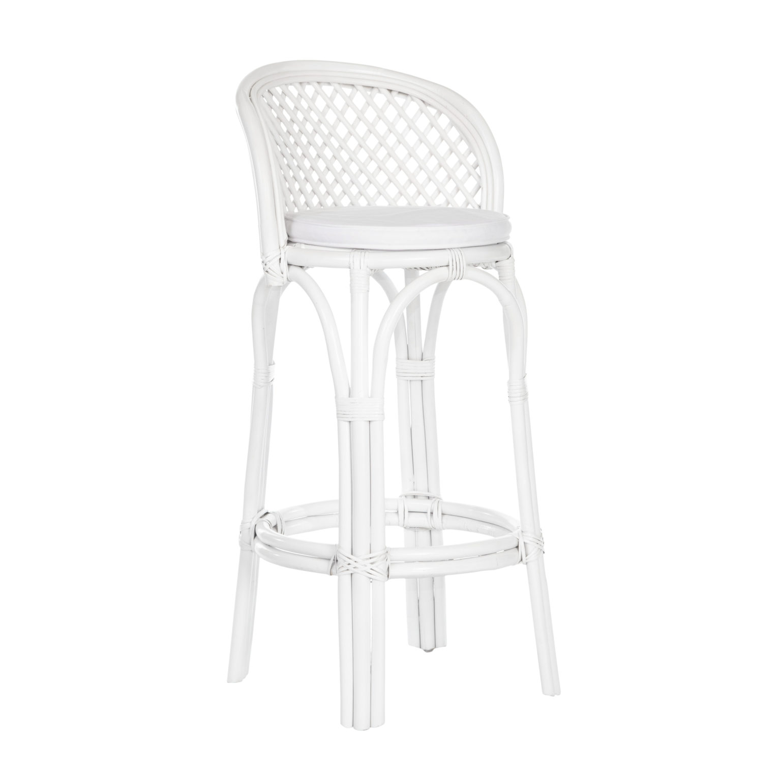 WHITE CANE BAR STOOL Hire In Style