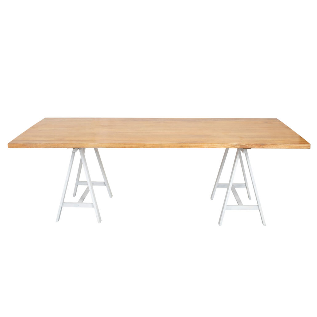 TRESTLE DINING TABLE HONEY OAK Hire In Style